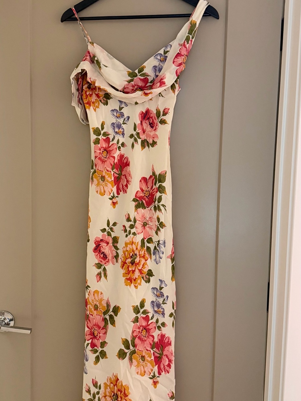 Reformation Floral Reya Midi Dress - White with Pink & Green - Picture 4 of 6